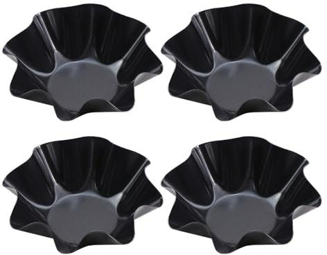 DONGKER Stampi Crostatine, 4 Pezzi Formine Crostatine a Forma di Petalo, Ciotola Piccolo per Cottura Torte, Crostate, Crema Brûlée