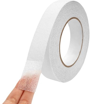 Nastro Antiscivolo Trasparente, 2.5cm x 10m Nastro Antiscivolo per Gradini, Antiscivolo Scale Trasparente, Striscia Antiscivolo per Scale, Forte Adesivo, per Scale Esterne Interne, Antiscivolo Scale