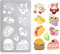UNICRAFTALE 1 Stück Metallschablone Obst Lebensmittelmotiv Schablone Kirsch Zitronen Trauben Zeichenschablone Malschablonen Edelstahl Wiederverwendbare Vorlage Für Holzschnitzerei Scrapbooking