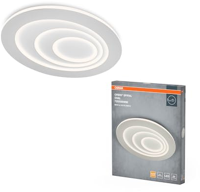 OSRAM SPIRAL OVAL plafoniera LED, bianco, 63W, 5500lm, diametro 720mm, distribuzione della luce molto omogenea, luce indiretta, lunga durata, 3000K