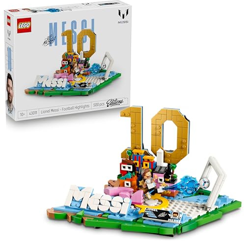 LEGO Editions Lionel Messi – Fußball-Highlights Spielzeug - 3D Modellbau mit Minifigur zum Sammeln - Kinderzimmer Deko - Geschenk für Jungen, Mädchen ab 10 Jahren und Erwachsene Sportfans - 43011