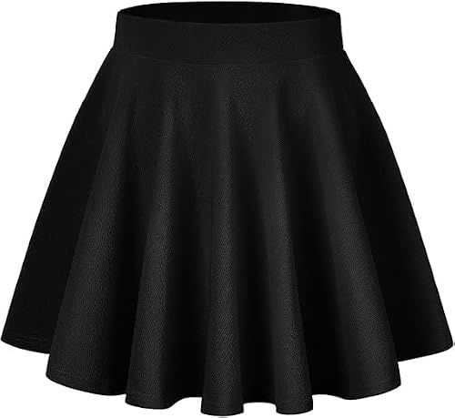 WERFORU Jupe Short Femme Grande Taille Mini Jupe Plissee Extensible A-Line pour Femme avec Short Intégré,Style Basique,Taille Haute,L-5XL