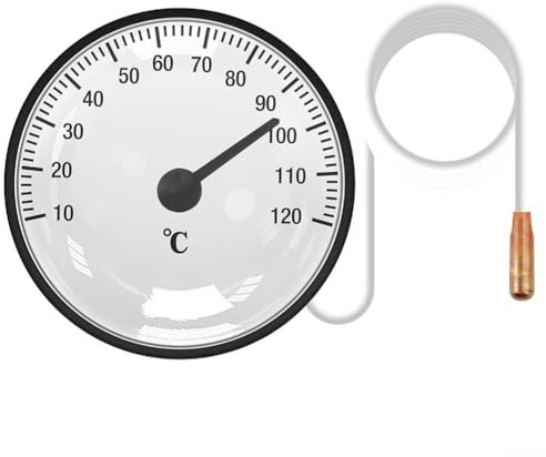BEAZOOM Liquid Rising Water Thermometer with Probe for Spa, Swimming Pool, Fish Tank, 0-120℃ Temperature Range, 144cm Line Length