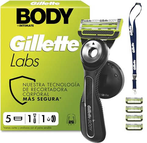 GilletteLabs Body + Intimate Maquinilla Corporal Hombre, 5 Recambios
