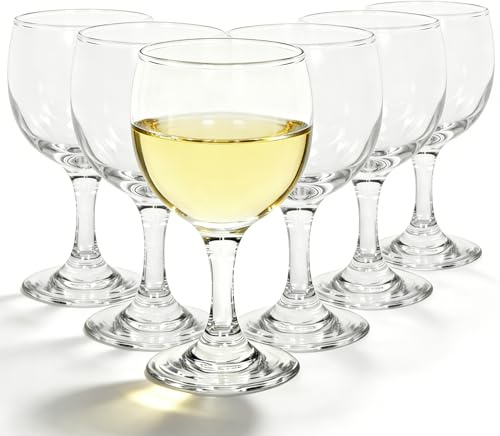 SIGONE Crystal Wine Glass Set 6 Pack 235ml Lead-Free Dishwasher Safe Elegant Stemware for Parties and Daily Use