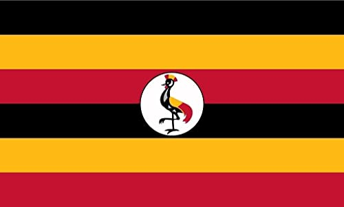 SHATCHI National Flag Fußball 1.5 m x 0.9 m Uganda Ugandan Flagge 90 x 150 cm Land Nationalflaggen Indoor Outdoor Polyester mit Ösen