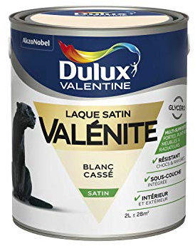 Dulux Valentine Peinture Laque Valénite Glycéro multisupport intérieur-extérieur – Grande résistance pour boiseries et ferronneries - aspect Satin Blanc Cassé 2 L 5211460