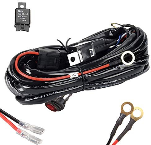 Faisceau de Câblage Faisceau Electrique Imperméable ON/OFF avec Relais et Interrupteur 12V 40A pour phare Feux de travail (300W)