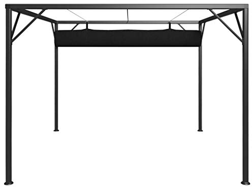 Festnight Trädgårdslusthus med utdragbart tak UV och vattenbeständigt lusthus pergola tak 3 x 3 m antracit