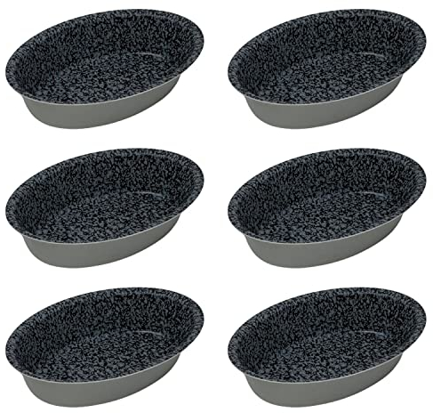 NAMAI 6 Stampi per Pasticiotti Leccesi, Formine per Pasticciotti Leccesi, Materiale in Alluminio, Rivestimento Antiaderente, Effetto Pietra Made in Italy 10,5 cm x 7cm, Adatti in Friggitrice ad Aria