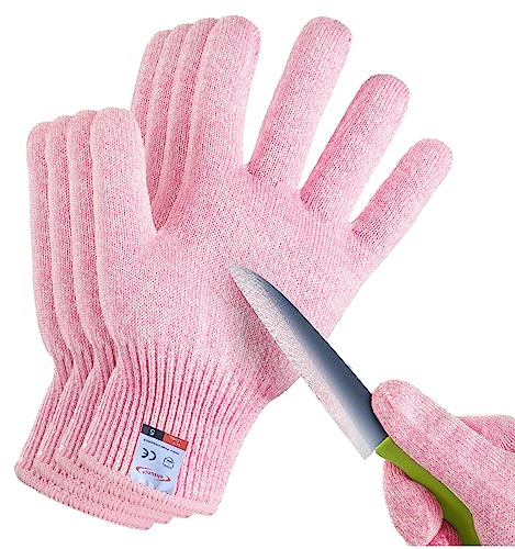 ohsuni Guanti antitaglio, 2 paia di guanti antitaglio per uso alimentare, guanti da taglio per cucina, shucking ostriche, lavorazione filetti di pesce, intaglio legno e giardinaggio