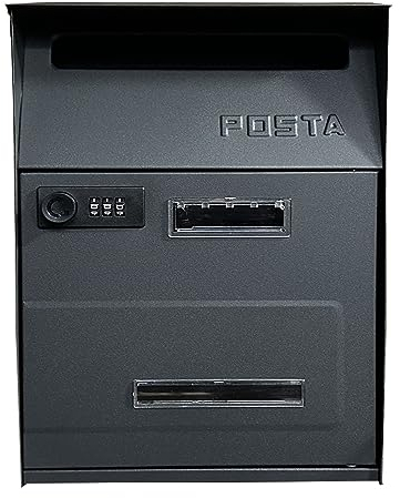 Postkasten, Wandbriefkästen aus Metall, Briefkasten Modern, Briefkästen für Den Außenbereich Mit Schloss.