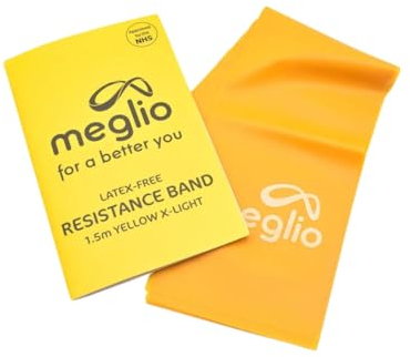 Meglio Resistance Bands for Men & Women - Latex Free Exercise Bands for Building Strength, Pilates Band for Fitness, Flexibility, Physiotherapy, Stretching & Yoga Bands | With Exercise Guide