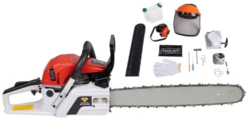 DÜSSELDORF DF78PRO - Motosierra a Gasolina 78CC, Espada 20'' (55 cm) - Easy-Start, Anti-Vibración, Uso Profesional – Ideal para Leña, Ramas y Árboles, con Bolsa de Transporte y Accesorios