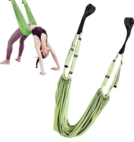 ulapithi Cuerda de yoga aérea, columpio de yoga aéreo, columpio para hamaca de yoga aéreo, entrenamiento dividido, correa de estiramiento de piernas para gimnasio, fitness, fuerte antigravedad