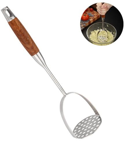Schiaccia Patate,Utensile da Cucina Schiacciapatate,Pestello per Purée di Patate,Pressa per Verdure in Acciaio Inox, Pressa Manuale in Acciaio Inossidabile per Puree di Patate,per frutta verdura