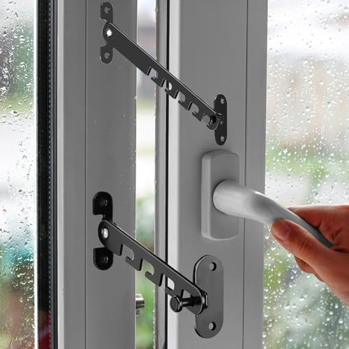 2 Pcs Sécurité Fenêtre Enfant,Protection Fenetre Chat,Supports De Porte De Chambre pour Enfants et Animaux De Compagnie,Entrebailleur Fenetre pour Les Maisons,Les écoles et Les Locaux Commerciaux