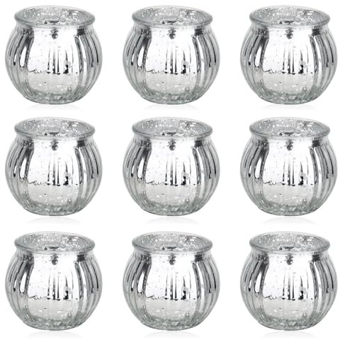 Juego de Soporte para Tealights 9 Piezas Portavelas Luna Tarro Grande para Velas Portavelas para Arreglos Pequeño Vaso para Tealights para Boda para Tus Decoraciones de Boda o Decoración Interior