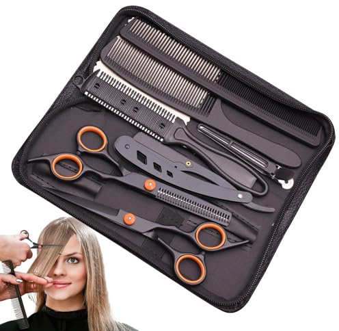Set di forbici da parrucchiere professionali, kit per tagliare i capelli | Cesoia da taglio professionale,Taglio della barba in acciaio inossidabile per modellare la toelettatura, forbici per capelli
