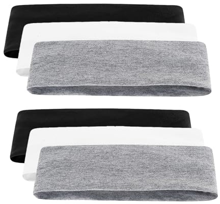 Cotone Fascia Capelli,6 Pcs Fascia Capelli Donna Uomo Fasce Per Capelli Donna Elastica Fascia Per Antiscivolo Headband Morbido Fascette Capelli Yoga Sport Fitness Accessori Per Capelli