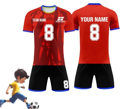 3-delat set personlig fotbollströja, unisex träningskläder fotbollskit pojkar fotbollsträning skjortor shorts och strumpor sportkläder träningsoverall, andningsbara snabbtorkande sportkläder kit för