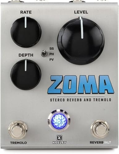 Keeley Zoma Stereo Reverb & Tremolo Guitar Effects Pedal w/ 3 Mode Pairings