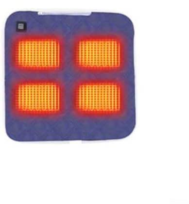 Tappetino riscaldato portatile, ricaricabile, 5 V, per campeggio, parco, stadio, ufficio, cuscino per sedile a riscaldamento rapido, pieghevole e leggero (blu navy, 45 x 45 cm)