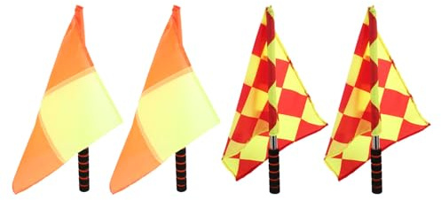 GALPADA 4piezas Banderas de Juez de Línea de Fútbol Banderas de Señales Portátiles para Árbitros de Atletismo y Entrenamiento Deportivo Partidos Escolares
