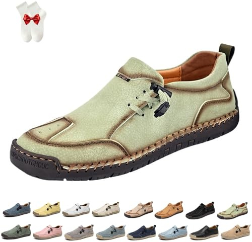 Handgjorda Handgjorda Läder Ortopediska Bekväma Skor Unisex Casual Slip-On Walking Skor Utomhus Vandring Körsneakers