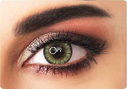 ADORE - Lentilles de Contact de Couleur Sans Correction BI TONE- Lentilles de Couleur Trimestrielles + Étui Personnalisé Gratuit - Lentille Couleur (JAUNE/BI TONE)