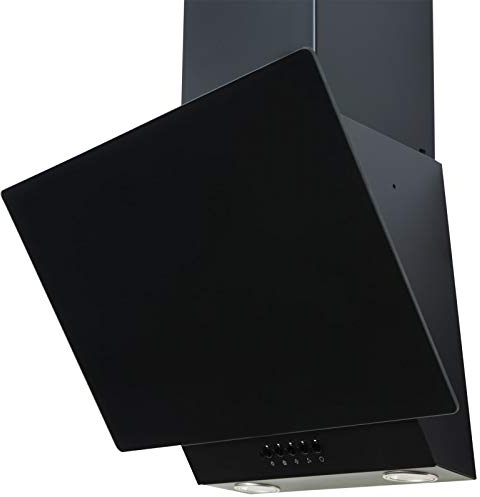SIA EAG61BL 60cm Black Angled Glass Chimney Cooker Hood Kitchen Extractor Fan