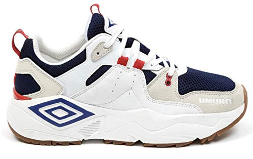 Umbro Herren Runner M Cross-Laufschuh, Weiß, Blau, 45 EU
