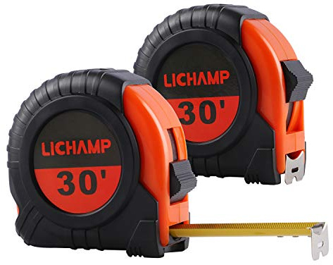 LICHAMP Tape Measure 30-Foot, 2 Pack Bulk Easy Read Measuring Tape Retractable Metric/Fractional, Measurement Tapes 29.5FT/9M by 1-Inch