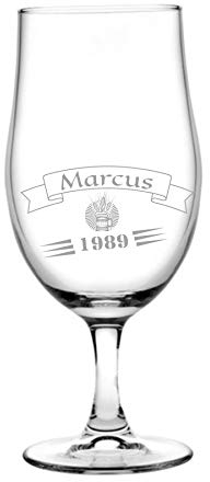 Verre à bière personnalisé, gravé - projet (grand) - design 2