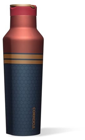 Corkcicle Marvel Sport Canteen - Triple-Insulated Stainless Steel Water Bottle - Straw Cap & Folding Metal Handle - Summer Drinkware Gift - Keeps Drinks Ice Cold - Captain - 20 oz