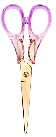 MultiBey Acrylic Scissors, Stainless Steel Craft Scissors Office Multipurpose Scissors Sewing Scissors for Cutting Papers Fabric Cloth Canvas, Purple