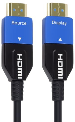 PremiumCord 8K Câble à Fibre Optique HDMI 2.1, Ultra High Speed 48 Gbit/s, 3D, EDID, ARC, HDR, Résolution 8K@60Hz 4320p, 4K@120Hz, Compatible PS5, Xbox X, PC, TV, Noir, Longueur 25 m