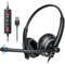 awatrue Wired USB Headset with Microphone for PC - Computer headsets with Microphone for WFH Office Call Center Online Class Zoom Meetings, Lightweight, MIC Mute, Improved Sound,batter