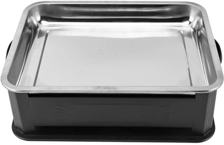 Fockety Estufa de Carbón con Alcohol, Cacerola Multifuncional para Pescado, Parrilla de Carbón y Alcohol, Calefacción Rectangular Uniforme, Calefacción de Modo Dual para Uso Doméstico