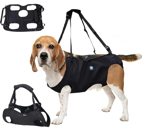 KAJILE Imbracatura di Sollevamento/Trasporto per Cani,Cinghie di Sostegno e Di riabilitazione Dell'imbracatura per Animali Domestici per Anziani,Disabili,Iesioni Articolari,Artrite,Nero,M
