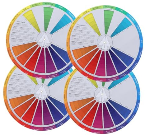 SEWOART 4pcs Card Gradient Wheel Mixing Guide Painting Wheels for Learning Chart Class Teaching Tool Standard