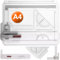 Kasadin Multifunktion Zeichenbrett A4 Zeichenplatte Reißbrett Lineal Winkelmesser Set mit Winkelmesser, Papiersucher, Gleitlineal OBE267