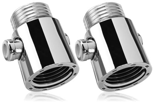 Válvula de cierre con cierre rápido – Parada de agua con una sola mano y regulador de flujo para caravanas y baños – 2 unidades de plástico ABS cromado válvula de ducha con tapón y control de flujo