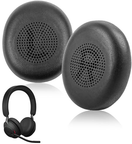Almohadillas Auriculares para Jabra Evolve2 65/Evolve2 40 para Jabra Elite 45H Cascos Almohadilla Auriculares de Repuesto de Esponja Piel Proteica de Cojines| Negro