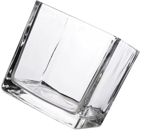 HIAKDOFT Jarrón Cuadrado Transparente De Florero Hidropónico para Escritorio Decoración Moderna De Oficina