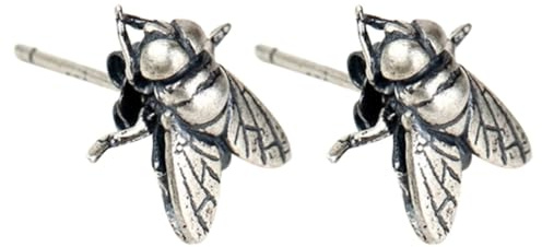 Garneck Boucles D'oreilles Décoratives Punk en Argenté S925 Forme Mouche, Non Oxydables, pour Femmes Élégantes Lors de Cérémonies ou Mariages,