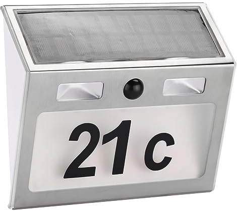 Haushalt International Solar Hausnummer mit Standby Beleuchtung und Bewegungsmelder