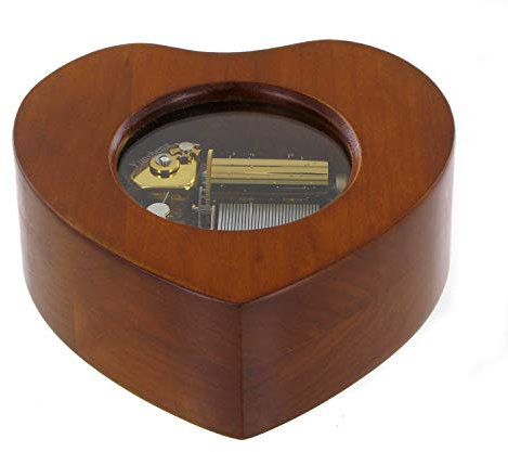 Lutèce Créations Spieluhr/Spieldose/Musikbox aus Massivholz in Herzform mit 30-Ton-Federspielwerk - Limelight - Rampenlicht (Charles Chaplin)