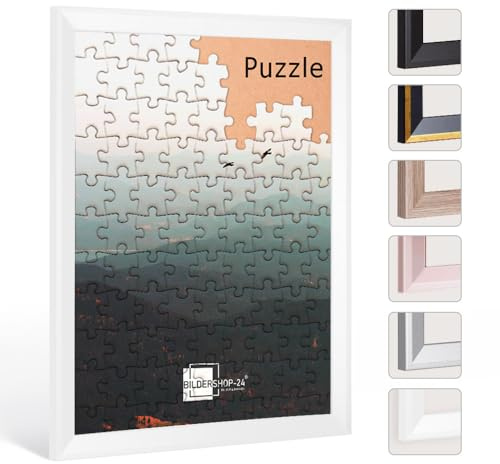 Bildershop-24 Cornice puzzle PRIO 40 x 50 cm bianco (opaco) per circa 300 – 500 pezzi