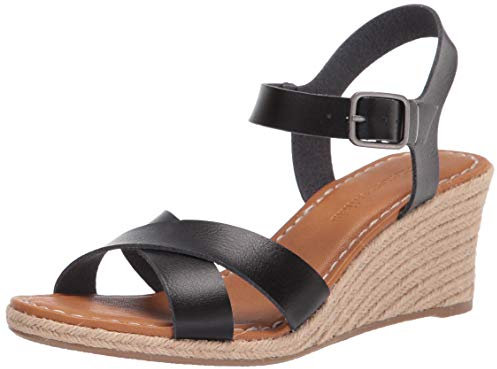 Amazon Essentials Damen Espadrille-Sandale mit Keilabsatz, Schwarz, 40 EU